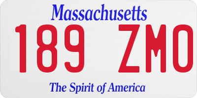 MA license plate 189ZM0