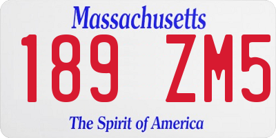 MA license plate 189ZM5