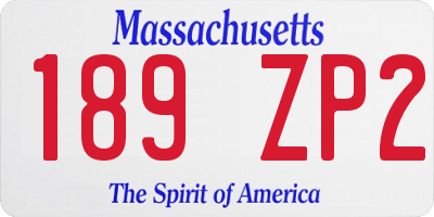 MA license plate 189ZP2