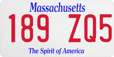 MA license plate 189ZQ5