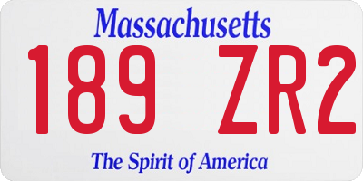 MA license plate 189ZR2