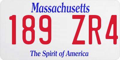 MA license plate 189ZR4