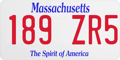 MA license plate 189ZR5