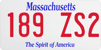 MA license plate 189ZS2