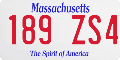 MA license plate 189ZS4