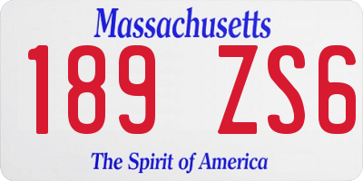 MA license plate 189ZS6