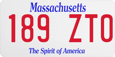 MA license plate 189ZT0