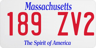 MA license plate 189ZV2