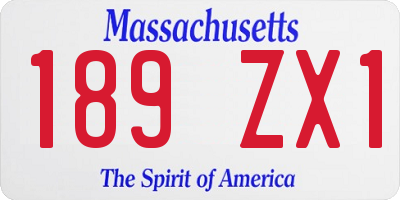 MA license plate 189ZX1