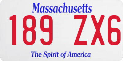 MA license plate 189ZX6