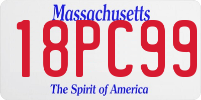 MA license plate 18PC99