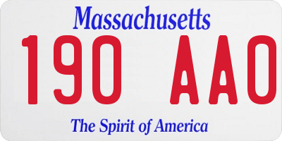 MA license plate 190AA0