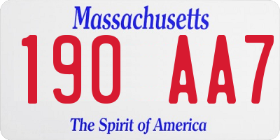 MA license plate 190AA7
