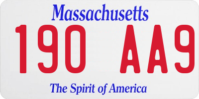 MA license plate 190AA9