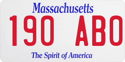 MA license plate 190AB0