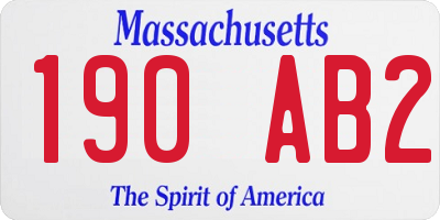 MA license plate 190AB2