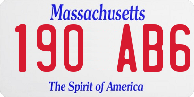 MA license plate 190AB6