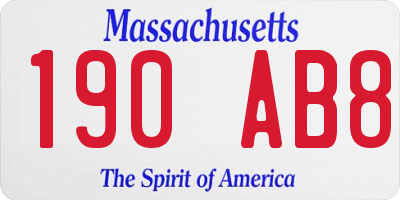 MA license plate 190AB8