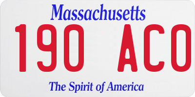 MA license plate 190AC0