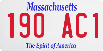 MA license plate 190AC1