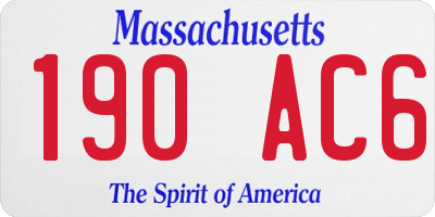 MA license plate 190AC6