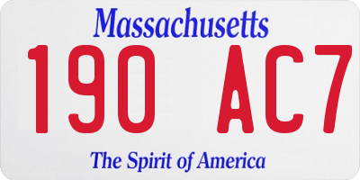 MA license plate 190AC7