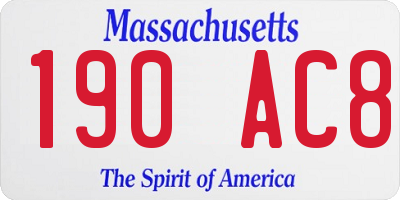 MA license plate 190AC8