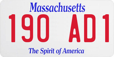 MA license plate 190AD1