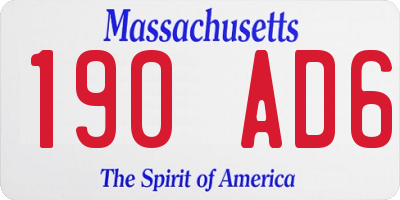 MA license plate 190AD6