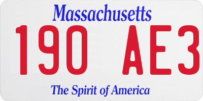 MA license plate 190AE3