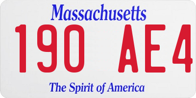 MA license plate 190AE4