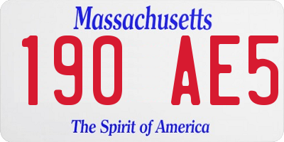 MA license plate 190AE5