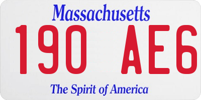 MA license plate 190AE6