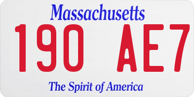MA license plate 190AE7