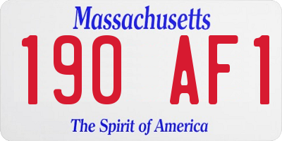 MA license plate 190AF1