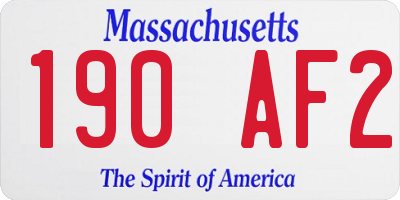 MA license plate 190AF2