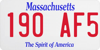 MA license plate 190AF5