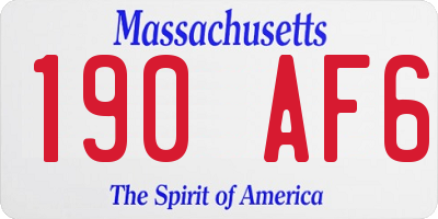 MA license plate 190AF6