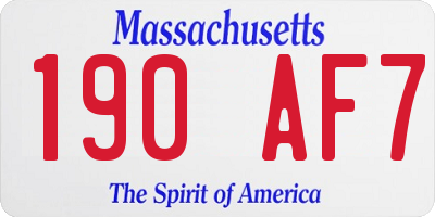 MA license plate 190AF7