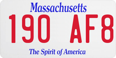 MA license plate 190AF8
