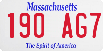 MA license plate 190AG7