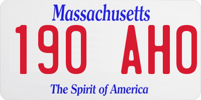 MA license plate 190AH0