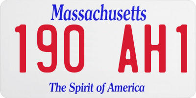 MA license plate 190AH1