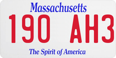 MA license plate 190AH3