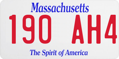 MA license plate 190AH4