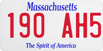 MA license plate 190AH5