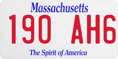 MA license plate 190AH6