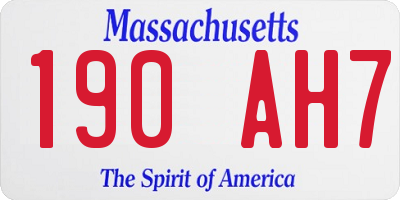 MA license plate 190AH7