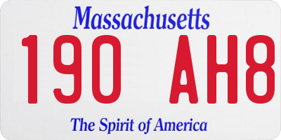 MA license plate 190AH8