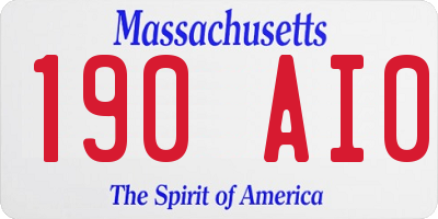 MA license plate 190AI0